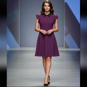 Tommy Hilfiger Elegant Purple Dress with Black Collar size 4